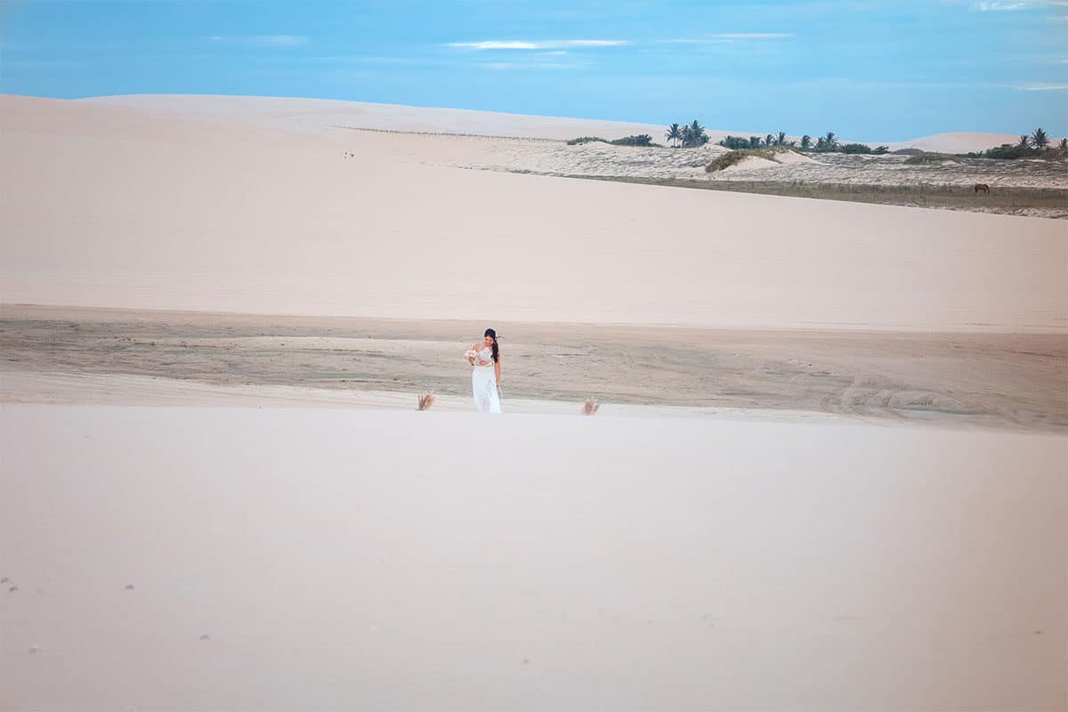 Noiva na Duna do Pôr do Sol, em Jericoacoara