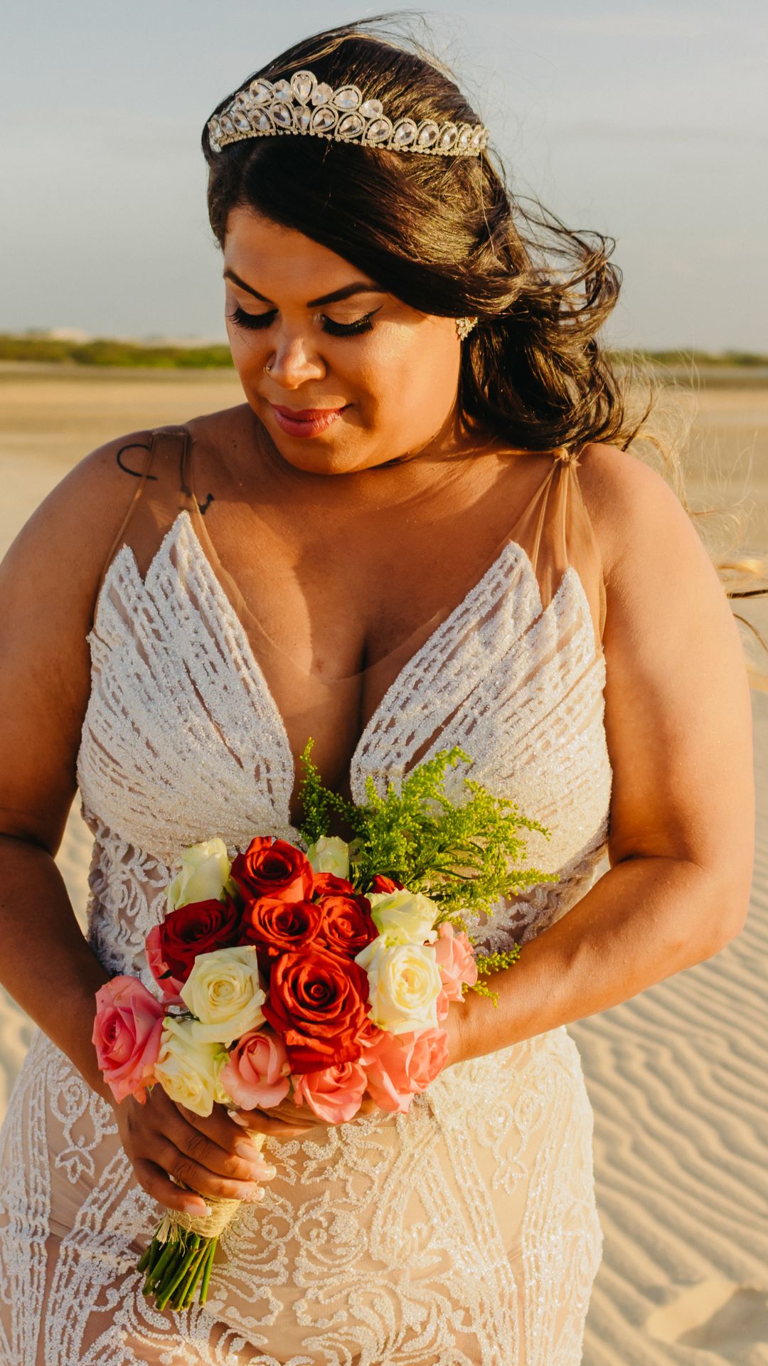 Vestido para casamento na praia 2024 plus size